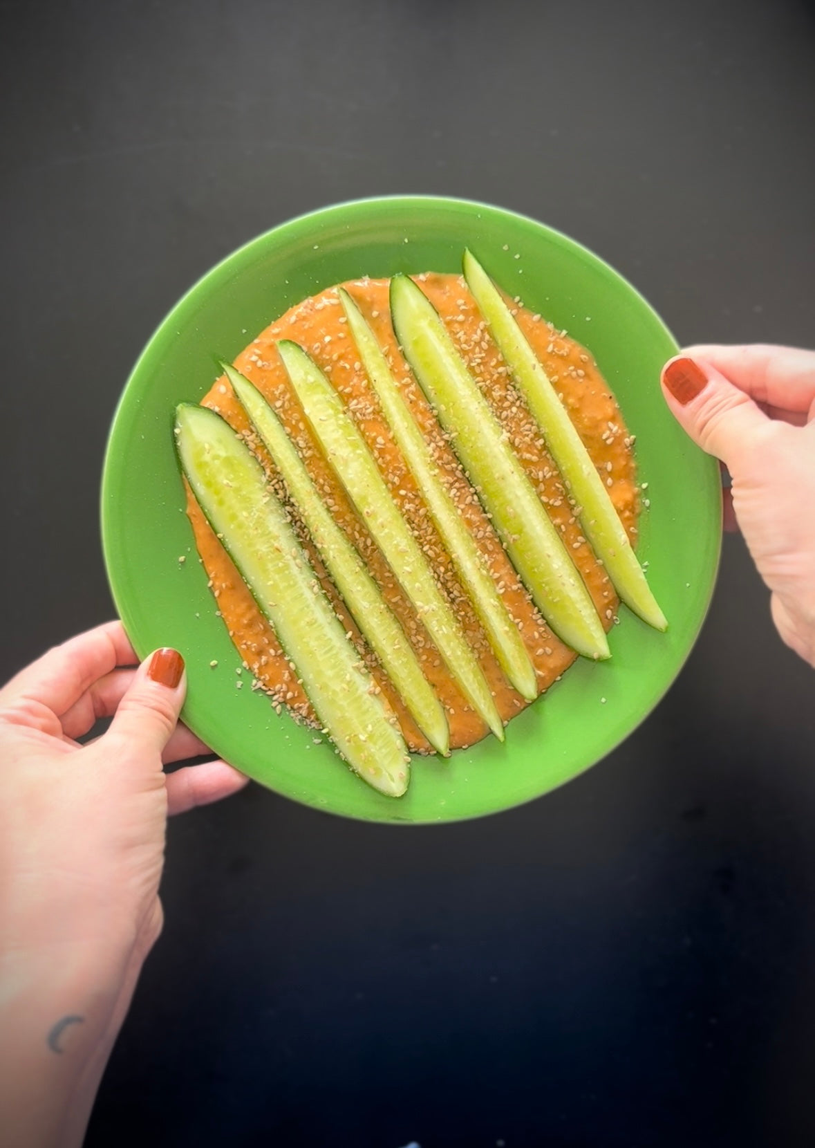 Baby Cucumbers with Ssamjang Hummus
