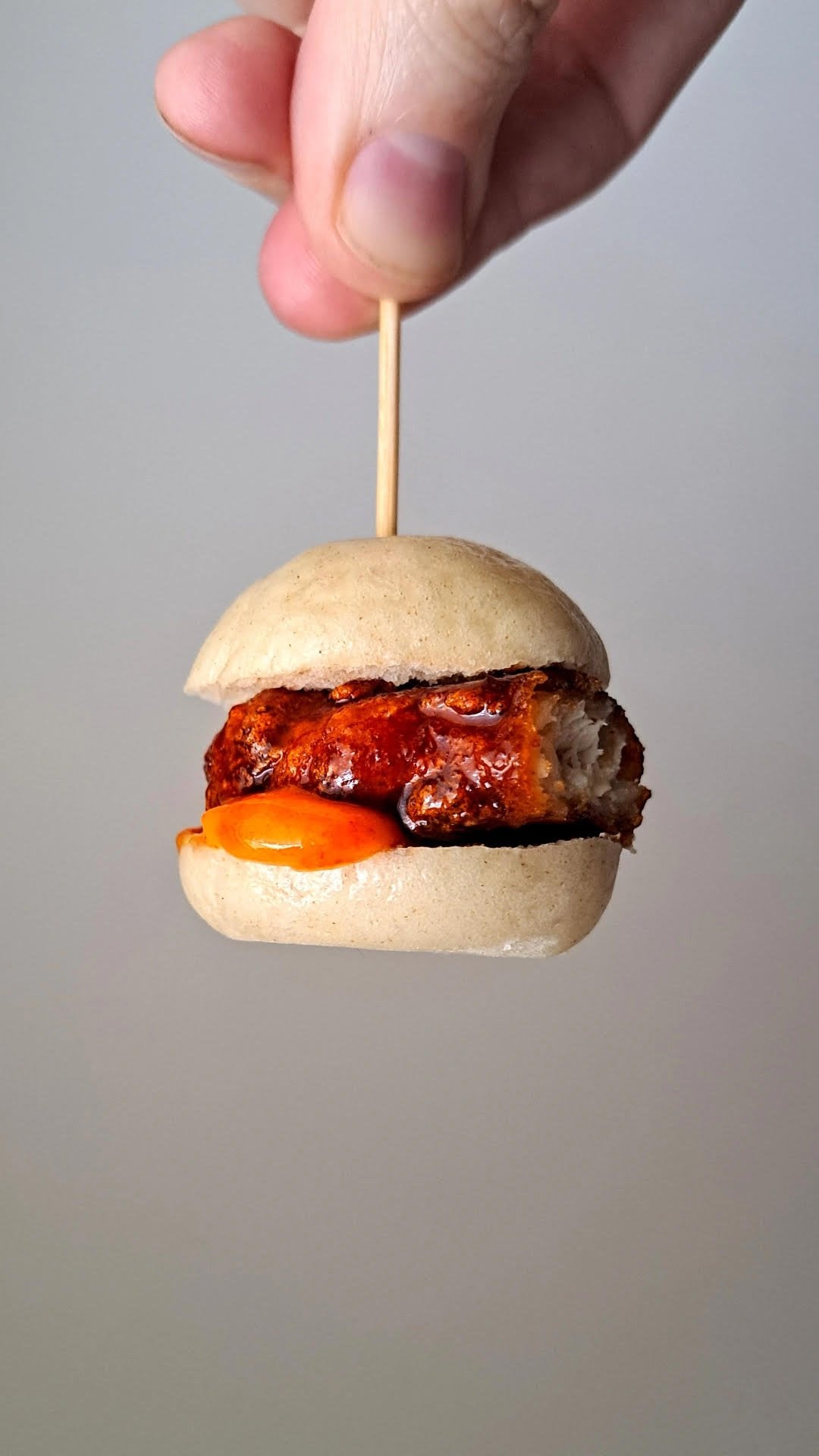 ADAM COCKLE FOR BOMBOM: GOCHUJANG CHICKEN BAO