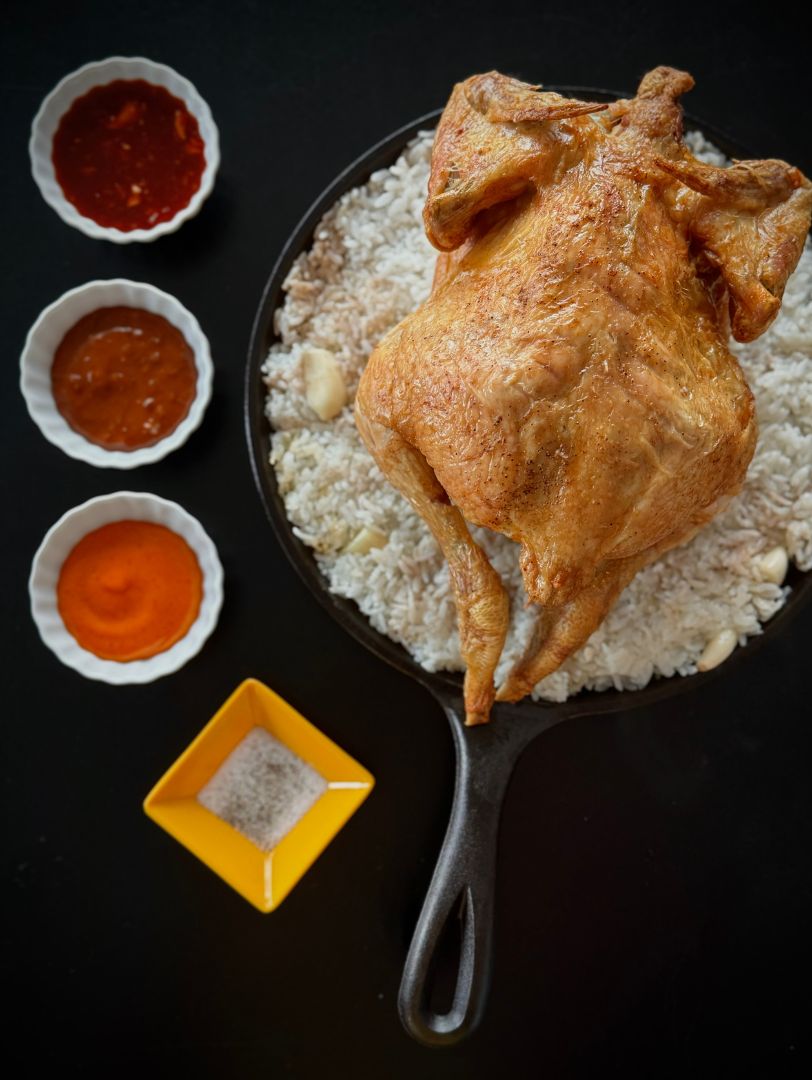 Roasted Chicken with Scorched Rice