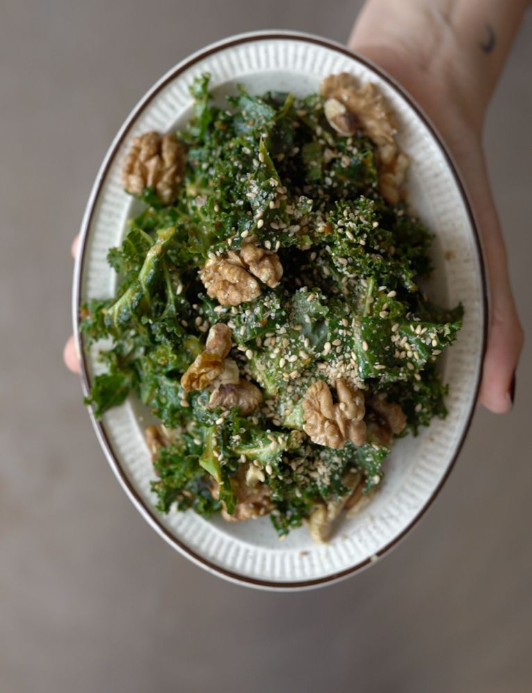 Easy Kale Salad with Ssamjang Sauce